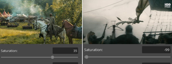 Saturation: HBO max 35 35 Saturation: -99