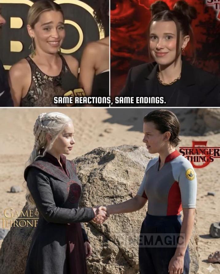 SAME REACTIONS, SAME ENDINGS. STRANGER THINGS GAME THRONE EMAGICA