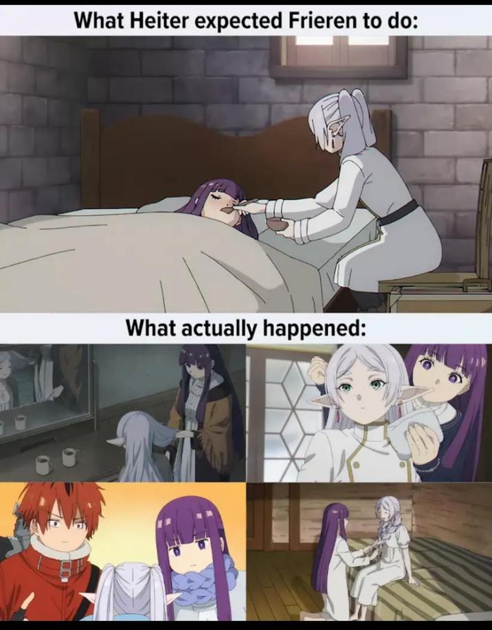 What Heiter expected Frieren to do: What actually happened: