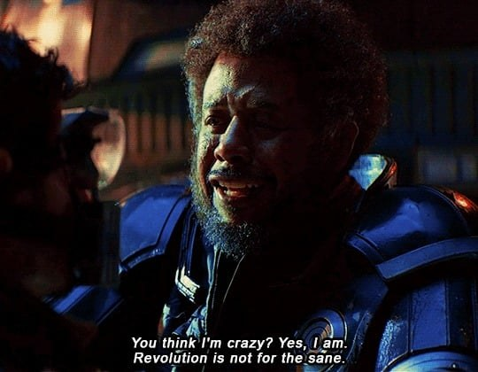 You think I'm crazy? Yes, I am. Revolution is not for the sane.