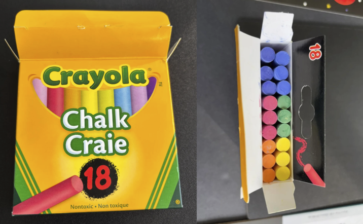 18 班 Crayola, Chalk Craie 18 Nontoxic Non toxique