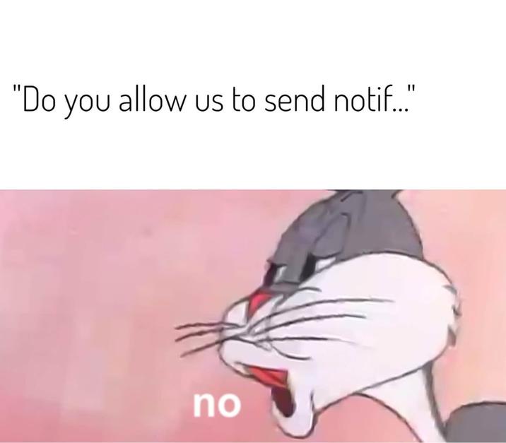 "Do you allow us to send notif..." no