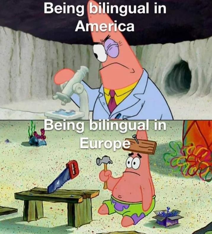 Being bilingual in America Being bilingual in Europe