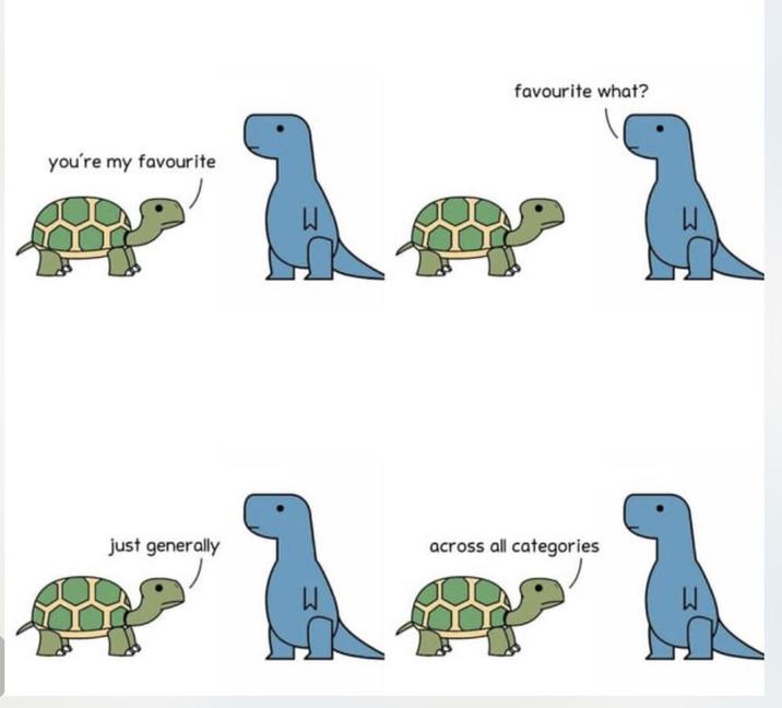 you're my favourite favourite what? just generally across all categories