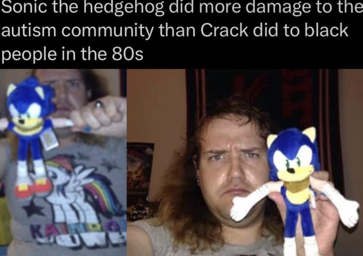 Sonic the hedgehog did more damage to the autism community than Crack did to black people in the 80s