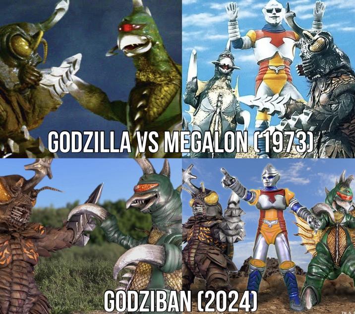 GODZILLA VS MEGALON (1973) ལ་་ GODZIBAN (2024) TM & ©