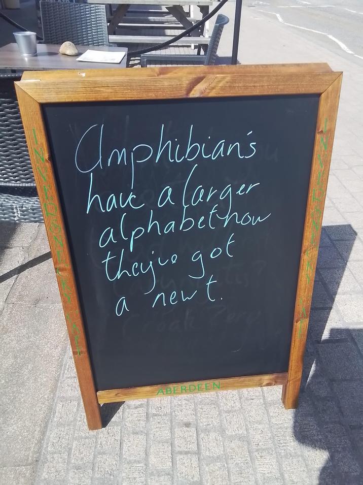 Amphibian's have, a a larger alphabet how they've got a newt bak ABERDEEN