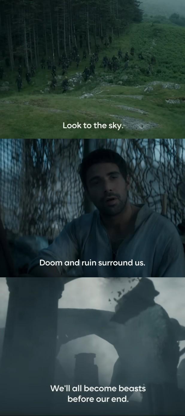 Look to the sky. Doom and ruin surround us. We'll all become beasts before our end.