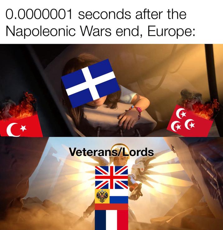 0.0000001 seconds after the Napoleonic Wars end, Europe: + Veterans/Lords NV ZIN