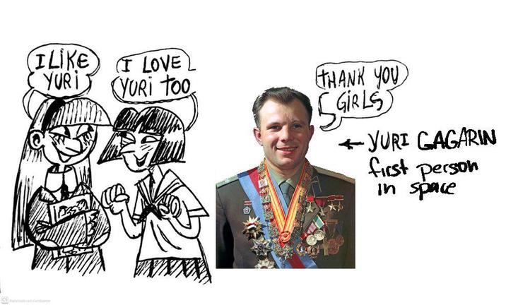 ILIKE YURI I LOVE YURI too THANK YOU SGIRLS +YURI GAGARIN first person in space