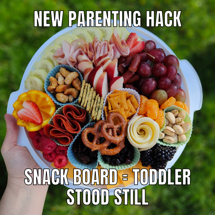 NEW PARENTING HACK es SNACK BOARD & TODDLER 吕 STOOD STILL