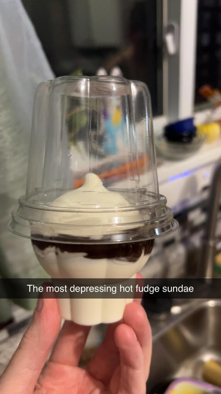 The most depressing hot fudge sundae