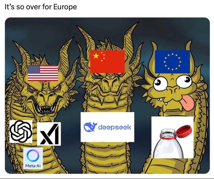 It's so over for Europe Meta Al ☑ deepseek