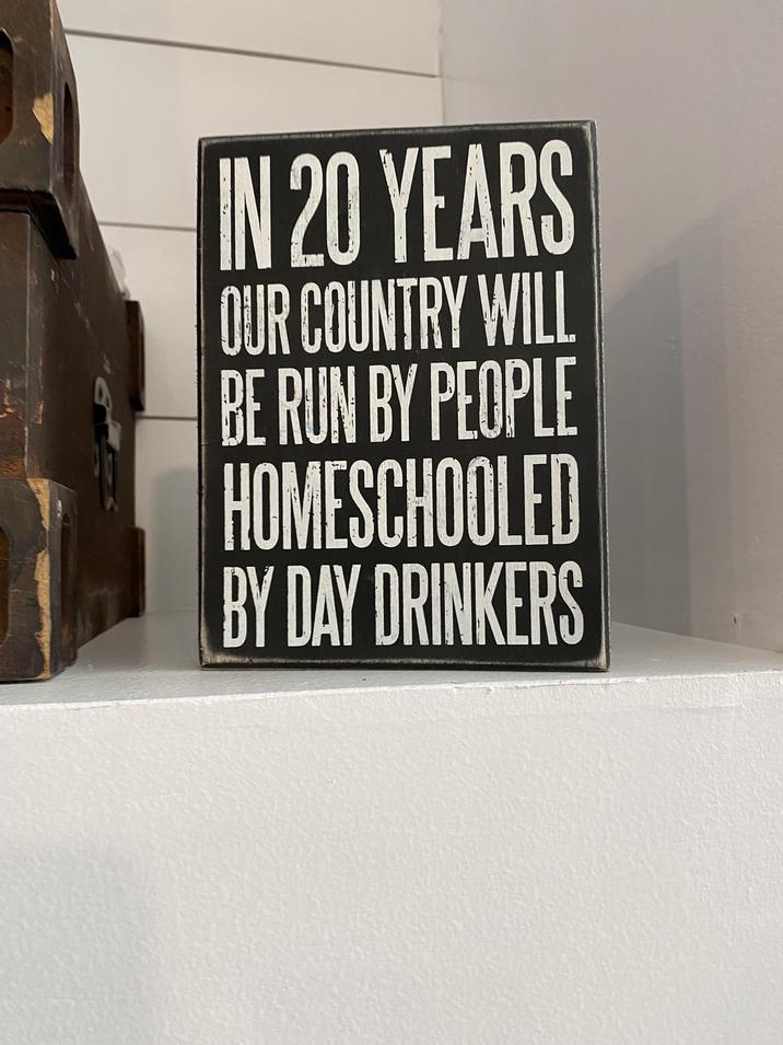 IN 20 YEARS OUR COUNTRY WILL BE RUN BY PEOPLE HOMESCHOOLED BY DAY DRINKERS