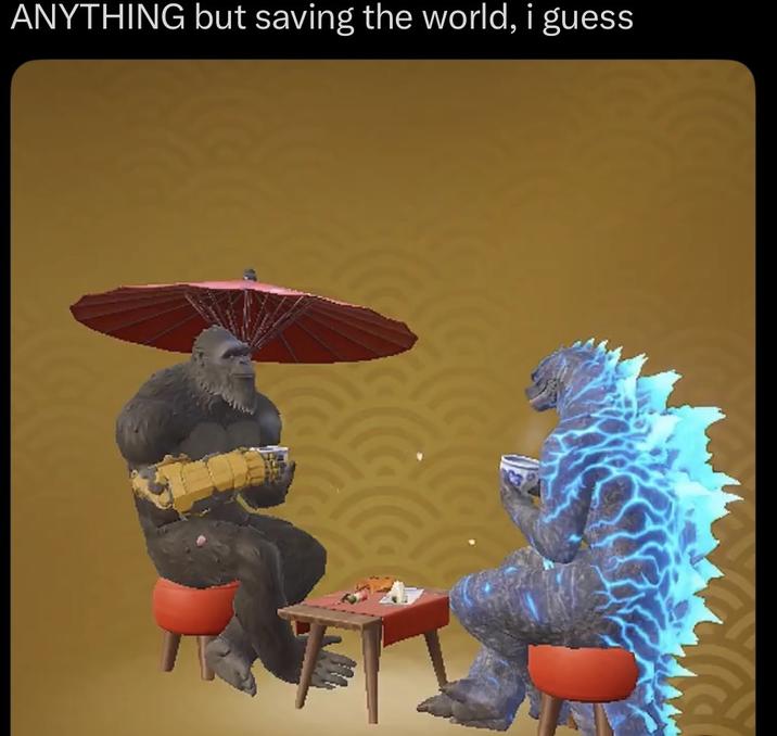 ANYTHING but saving the world, i guess