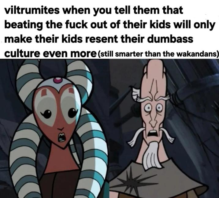 のろく viltrumites when you tell them that beating the f--- out of their kids will only make their kids resent their dumbass culture even more (still smarter than the wakandans)