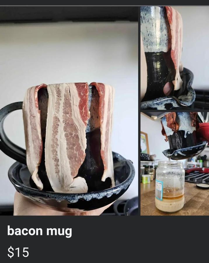 bacon mug $15