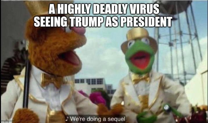 imgflip.com A HIGHLY DEADLY VIRUS SEEING TRUMPAS PRESIDENT We're doing a sequel