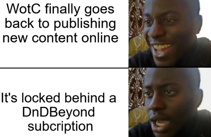 WotC finally goes back to publishing new content online It's locked behind a DnDBeyond subcription