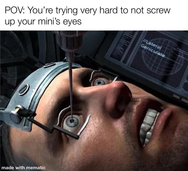 POV: You're trying very hard to not screw up your mini's eyes Lateral Geniculate made with mematic