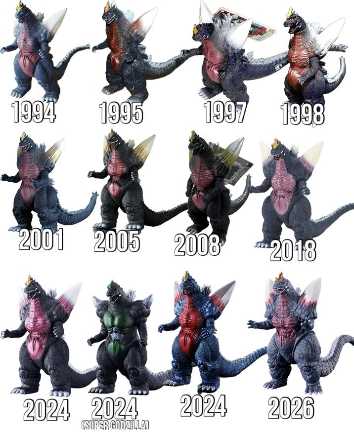 1994 1995 1997 1998 吹く 2001 2005 2008 2018 **** 2024 2024 (SUPER GODZILLA) 2024 2026