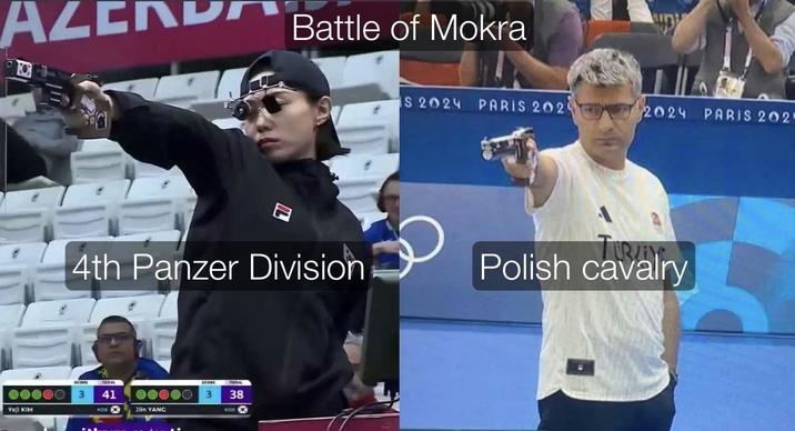 AZD Battle of Mokra 4th Panzer Division SCORE 00000 3 Yoji KIM TOTAL SCORE TOTAL 41 3 38 ков Jin YANG KOR IS 2024 PARIS 2022024 PARIS 202 TURALY Polish cavalry