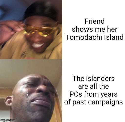 ingfax.com Friend shows me her Tomodachi Island The islanders are all the PCs from years of past campaigns
