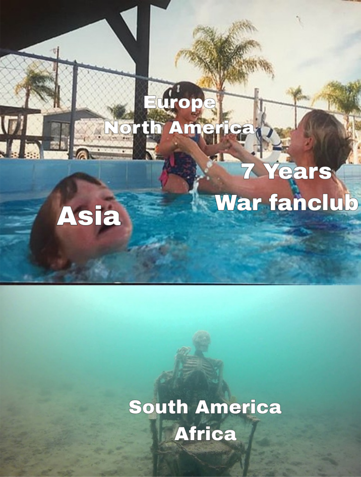 Europe North America 7 Years War fanclub Asia South America Africa