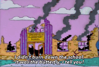 SPRINGFIELD ELEMENTARY SCHOOL I didn't burn down the school. It was the butterfly, I tell you!