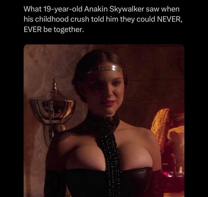 What 19-year-old Anakin Skywalker saw when his childhood crush told him they could NEVER, EVER be together.