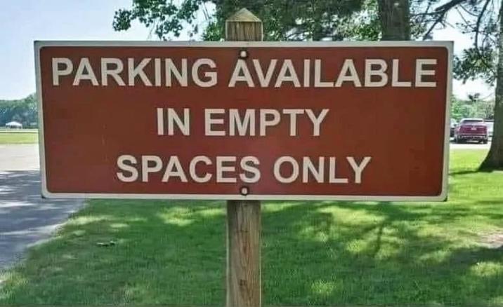 PARKING AVAILABLE IN EMPTY SPACES ONLY