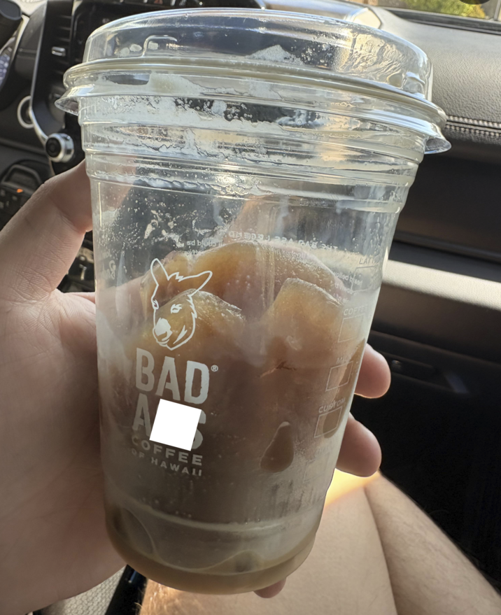 ed blub LATE wolled bised BAD COFFEE OF HAWALI COFFE CUSTOM