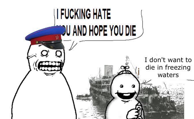 I F------ HATE OU AND HOPE YOU DIE I don't want to die in freezing waters