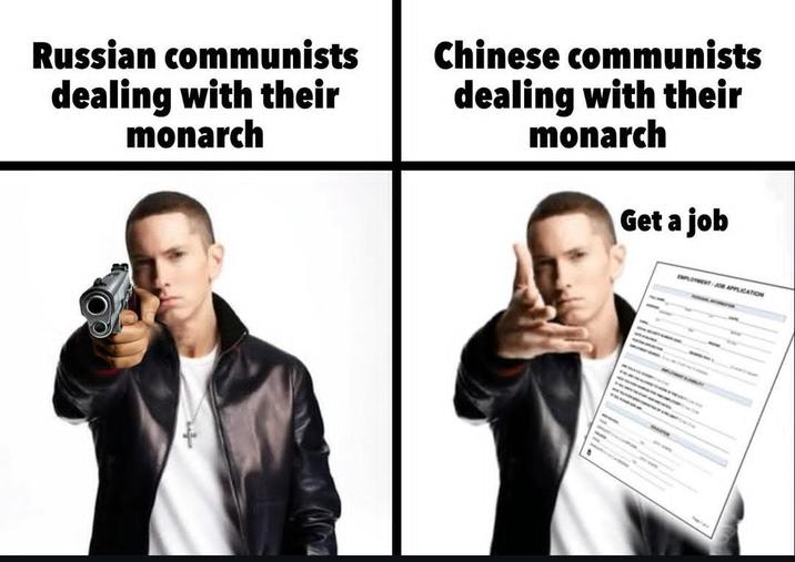 Russian communists dealing with their monarch Chinese communists dealing with their monarch Get a job EMPLOYMENT JOB APPLICATION www