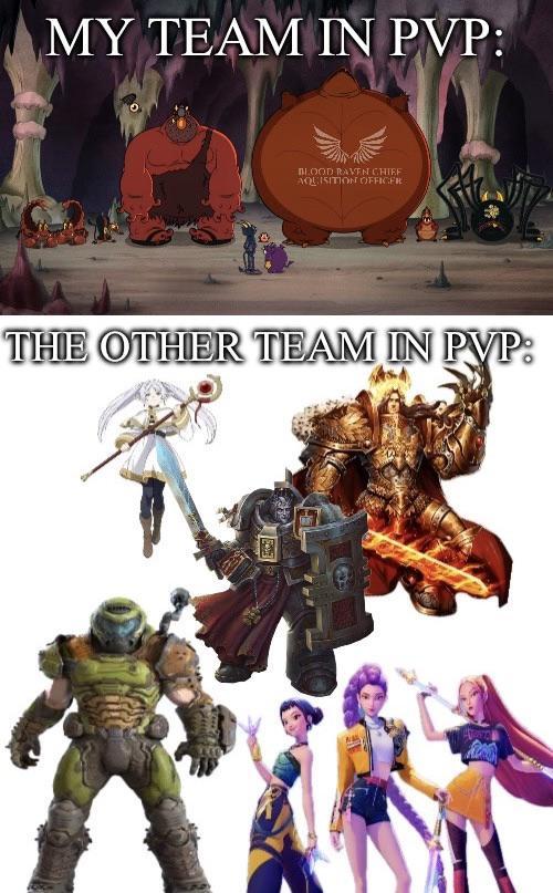 MY TEAM IN PVP: BLOOD RAVEN CHIEF AQUISITION OFFICER THE OTHER TEAM IN PVP: