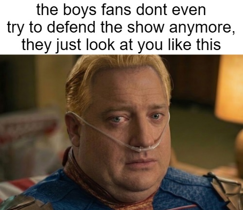 the boys fans dont even try to defend the show anymore, they just look at you like this