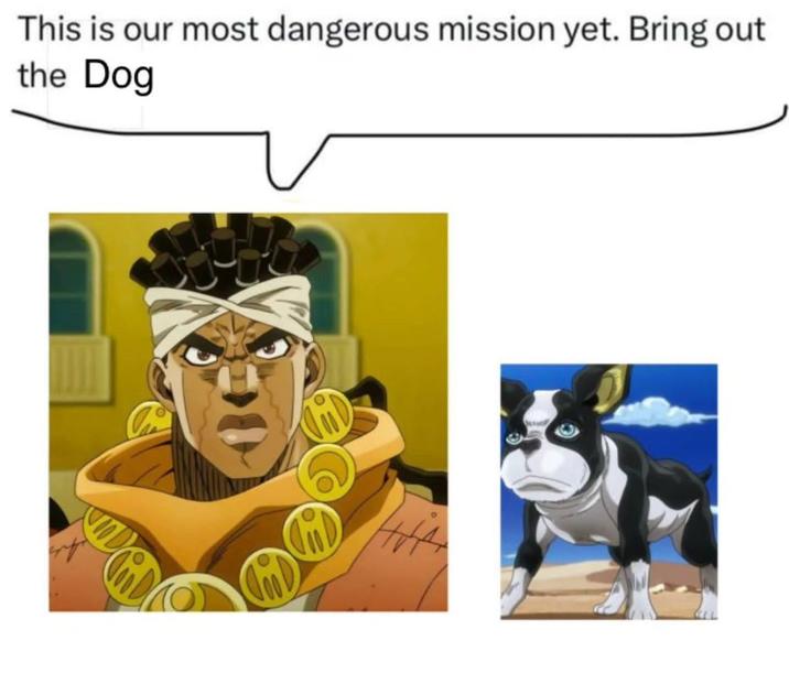 This is our most dangerous mission yet. Bring out the Dog