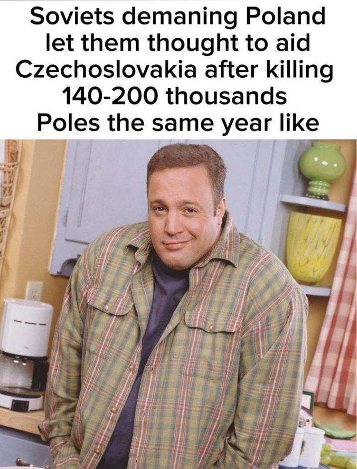 Soviets demaning Poland let them thought to aid Czechoslovakia after killing 140-200 thousands Poles the same year like