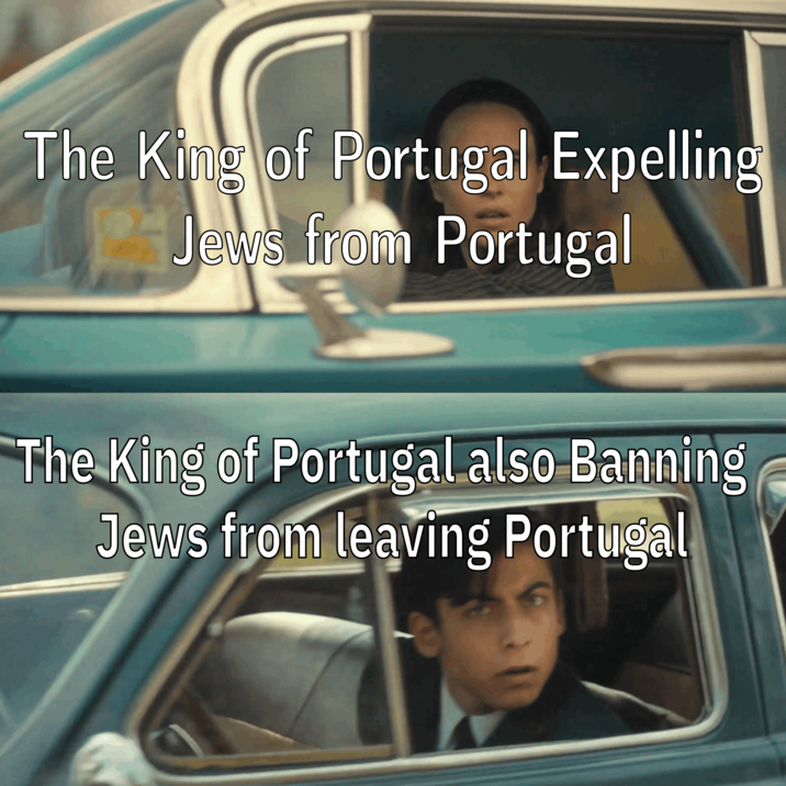 The King of Portugal Expelling Jews from Portugal The King of Portugal also Banning Jews from leaving Portugal