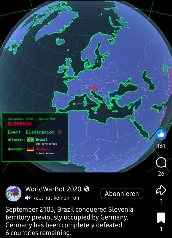 This can't be a bot. Even why Germany gets defeated by Brazil they somehow get the last laught
