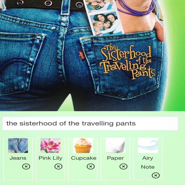 of the Sisterhood Travelinents the sisterhood of the travelling pants Jeans Pink Lily Cupcake Paper Airy х Note