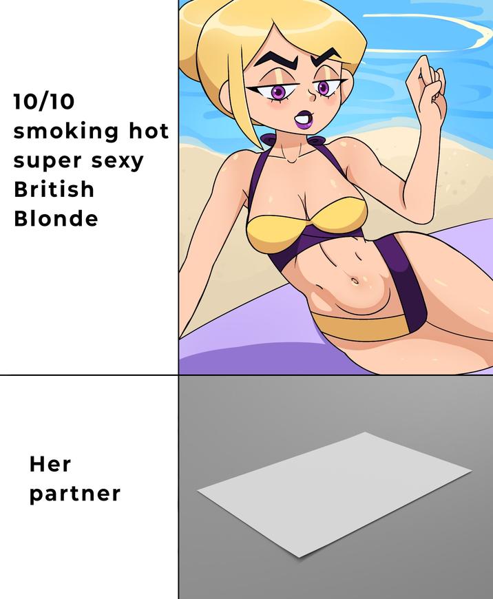 10/10 smoking hot super sexy British Blonde Her partner