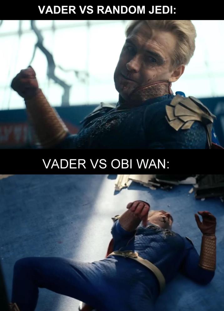 VADER VS RANDOM JEDI: VADER VS OBI WAN: