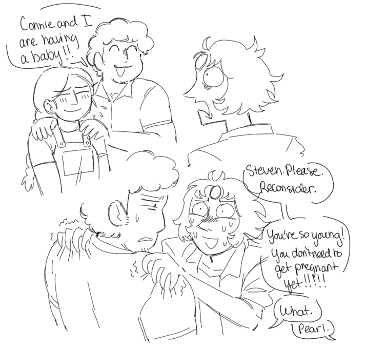Connie and I are having baby!! a مرمر Steven. Please Reconsider. "You're so young! You don't need to get pregnant yet!!!!! What. (Pearl.)