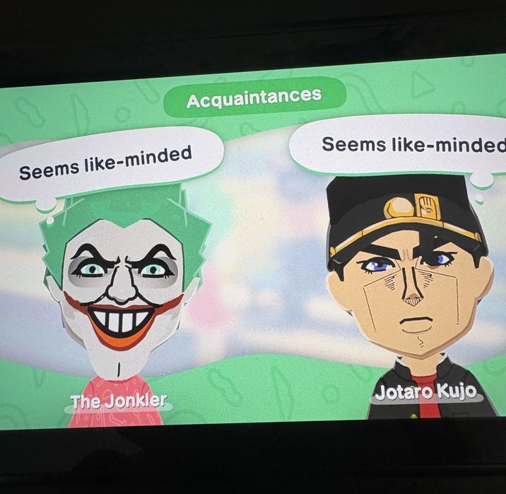 Acquaintances A Seems like-minded Seems like-minded E The Jonkler Jotaro Kujo