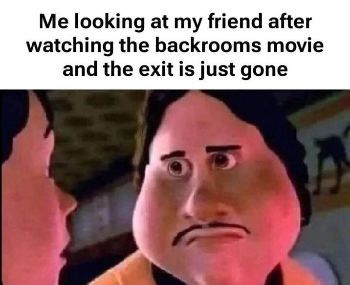 Me looking at my friend after watching the backrooms movie and the exit is just gone