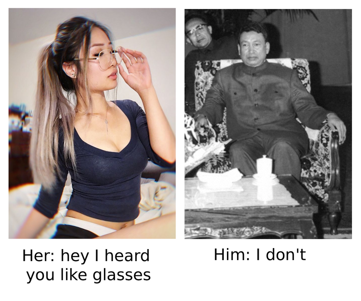 Her: hey I heard you like glasses Him: I don't