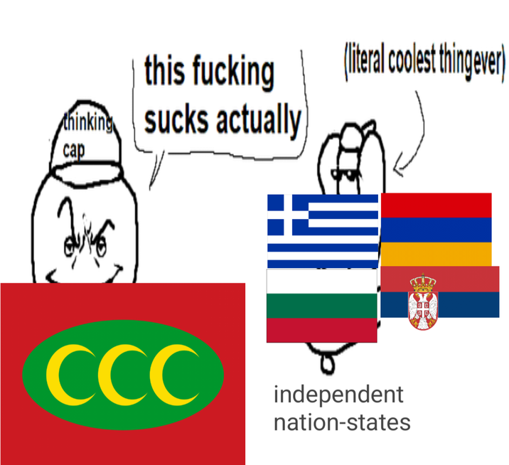 this f------ thinking sucks actually cap CCC (literal coolest thingever independent nation-states