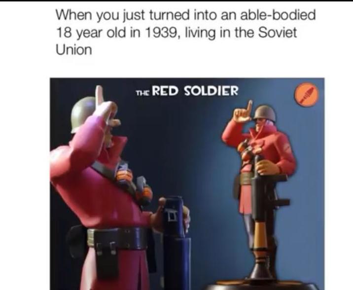 When you just turned into an able-bodied 18 year old in 1939, living in the Soviet Union THE RED SOLDIER