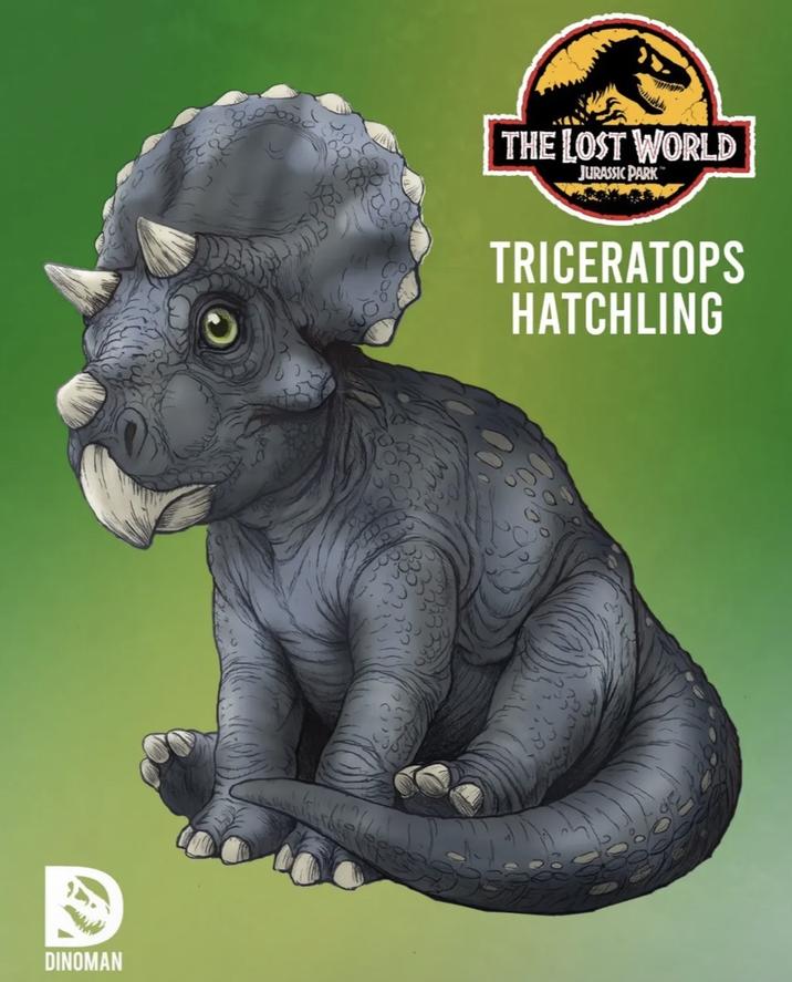 DINOMAN THE LOST WORLD JURASSIC PARK TRICERATOPS HATCHLING
